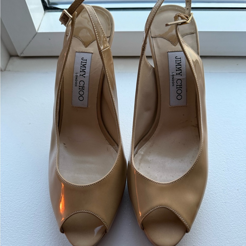 Jimmy Choo Vintage Tan Slingback Heels